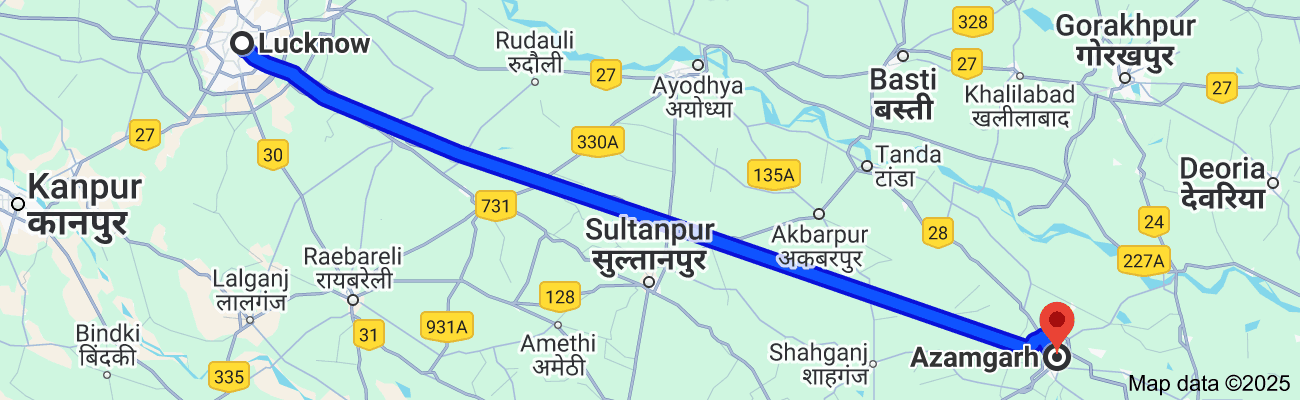 Lucknow To Azamgarh Distance By road, Bus, Flight